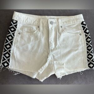 White Diamond Denim High Rise Shorty Shorts by Universal Thread, size 2/26R